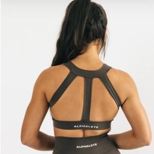 Alphalete Trinity Brown Strappy Sports Bra Seamless